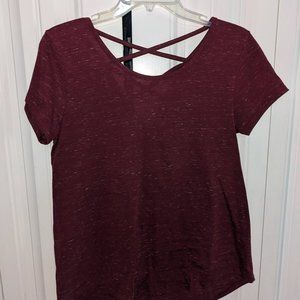 SO Maroon Crossed Back Relaxed Fit Shirt Juniors L